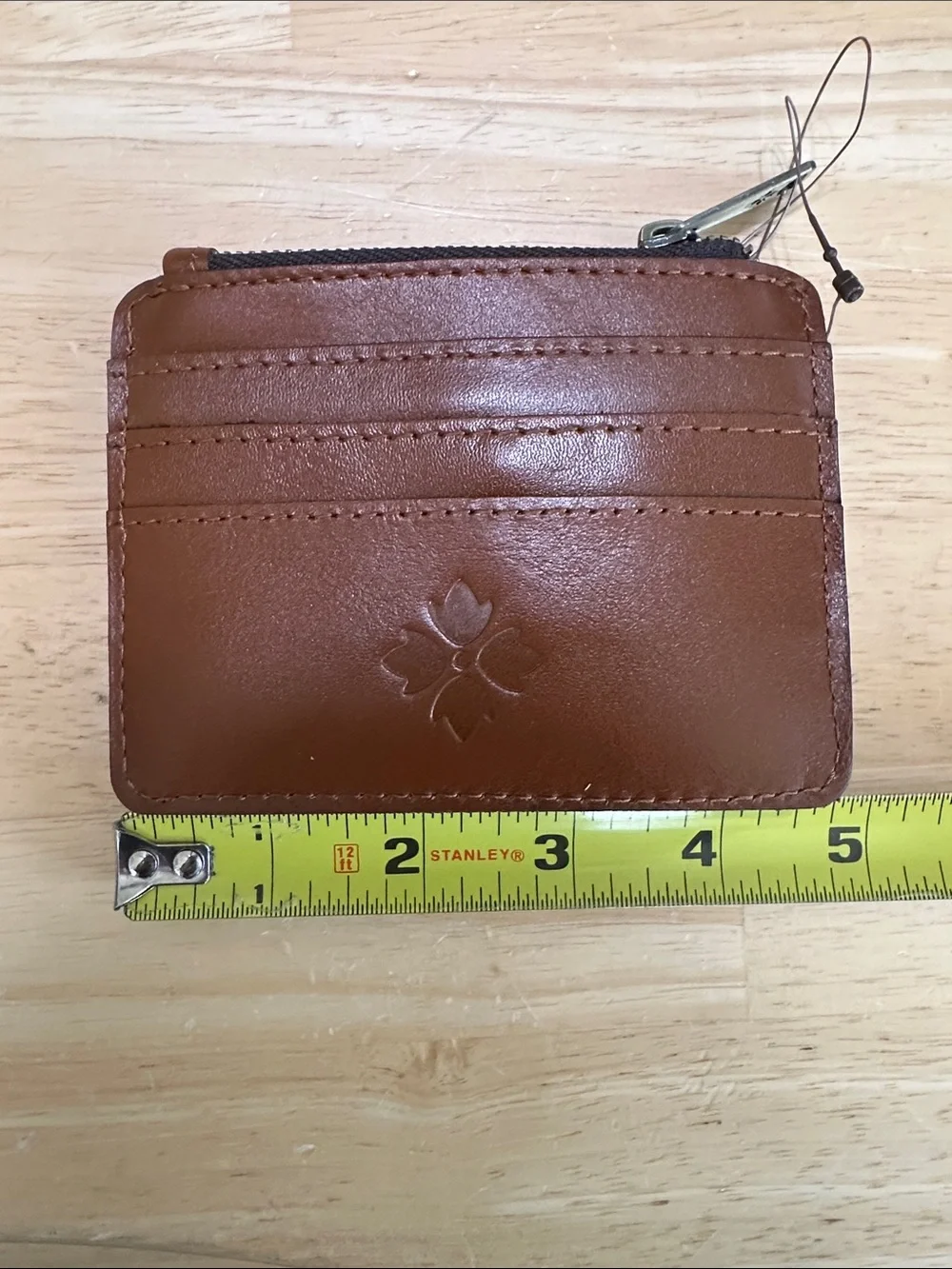 Patricia Nash Chestnut Brown Embossed Leather Card Holder